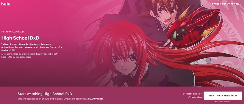 High School DxD Free Trial on Hulu